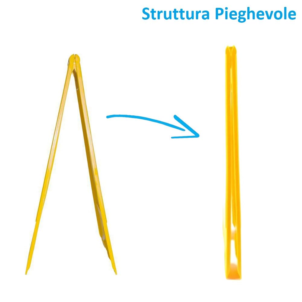 Paluplus 3 Cartelli di Avviso Pavimento Bagnato, Misura 30x38x59 cm, Segnale di Avvertimento Giallo Pieghevole, Scritta Multilingue -3718F