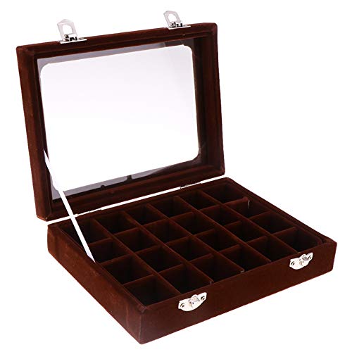 SPFCJL Holz Samt Schmuck Halskette Ringe Ohrringe Speicheranzeigekasten Fall Organizer Geschenk Cover