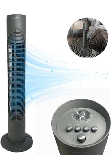 Ventilador Torre Coluna Circulador Fix 3 Velocidade Silencioso 220V Preto Vertical Oscilante Portáti
