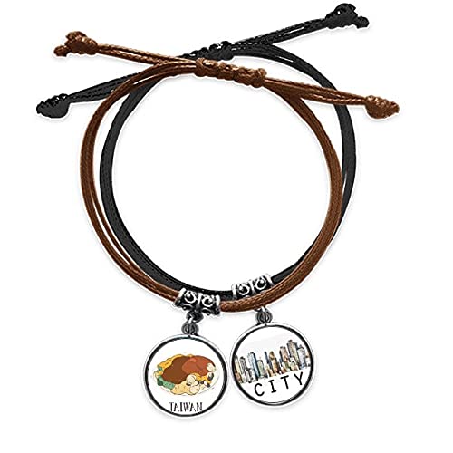 Bracelet corde Nourriture de Serpent Oyster taïwan ajustable en cuir véritable Sidi.