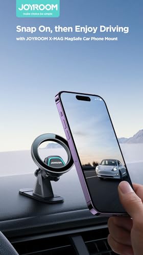 Image of INICIO MagSafe Magnetic Car Mount, Super Stable 360* Dashboard Car Holder with 20 N52 Magnets & Metal Ring for iPhone 16 15 14 13 12 Pro Max Plus, Mag-Safe Cases Galaxy S24 S23 Pixel & All Phones