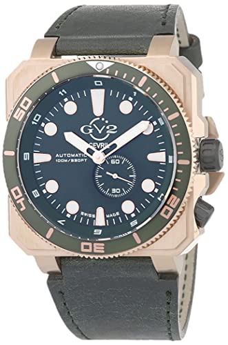 GV2 Men's XO Submarine Swiss Automatic Watch, Genuine Italian Leather Strap