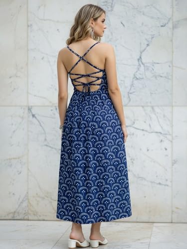 Image of Aahwan White Printed Round Neck Sleeveless Backless Long Indo Western Fusion Dress for Women's & Girl's