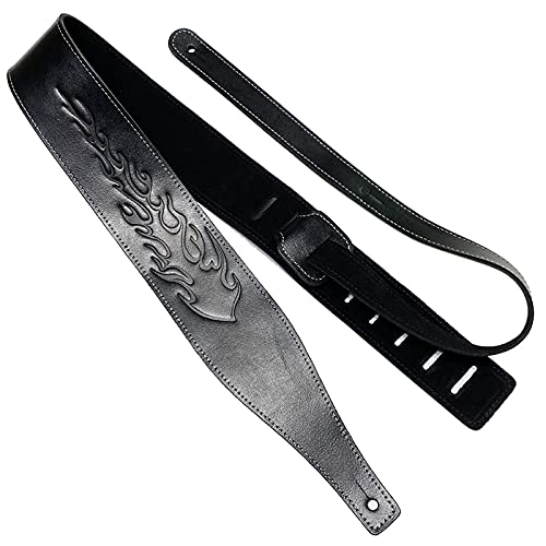 Ctzrzyt Sangle de guitare en cuir en relief Guitare épaule Sangle universelle Instruments de musique accessoires, Style de noire - Les Beatles, Paul McCartney, John Lennon, RIngo Starr, George Harrison Ctzrzyt Sangle de guitare en cuir en relief Guitare épaule Sangle universelle Instruments de musique accessoires, Style de noire