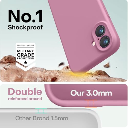 Image of LOVE 3000 Designed for iPhone 16 Case, Premium Silicone with [Soft Anti-Scratch Microfiber Lining] Shockproof Protective Phone Case for Men Women Girls 6.1 inch, Lavender Purple