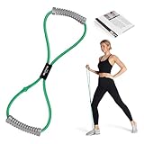 Resistance Band Figure 8 Exercise Cord, Fitness Resistance Bands with Handles, Exercise Tube Band for Arm and Shoulder Stretch (Green-20lbs)