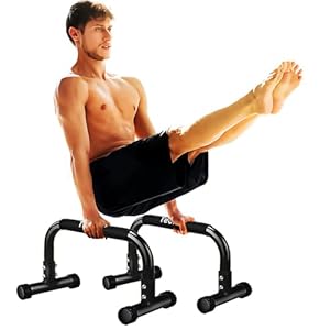 Push Up Bar, Parallettes Bars For L-sit & Dip, Heavy-Duty No Wobbling Parallel Bars Stand For Handstands, Full Planche, Calisthenics, 9.5in High Workout Stands for Home Fitness Training