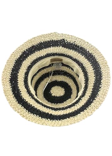 Sombrero tejido de paja para mujer plegable verano playa miniatura 2