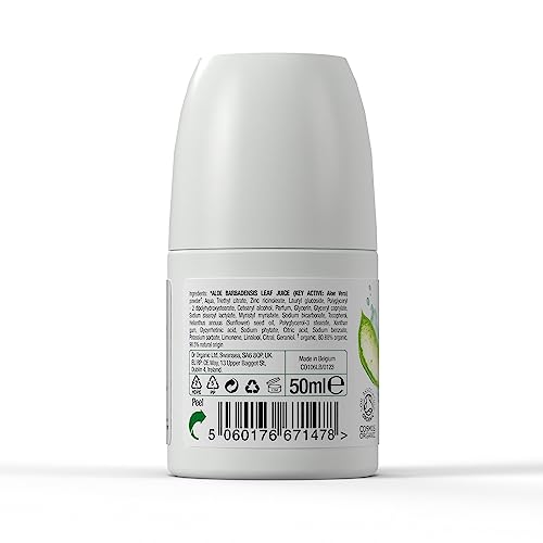 Dr Organic Aloe Vera Deodorant, Aluminium Free, Mens, Womens, Natural, Vegan, Cruelty-Free, Paraben & SLS-Free, Recycled & Recyclable, Organic, 50ml, Packaging may vary
