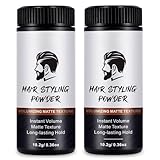 Volumenpuder für Männer – 2-teiliges Haarstyling Pulver – Mattes Finish für natürlichen Look – Leichtes Styling, strukturierter Halt & nicht fettend