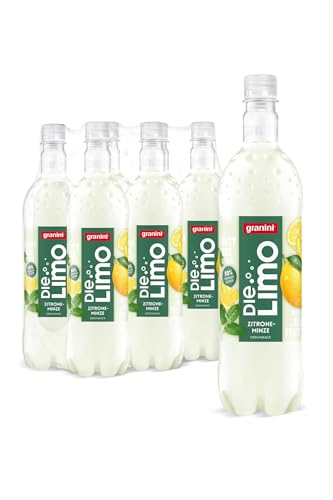 Die Limo von granini Zitrone-Minze (6x1l), natürlich erfrischend, mit Geschmack aus echten Früchten, ohne Konservierungsstoffe, 50% weniger Zucker als 'Die Limo Limette-Zitrone', vegan