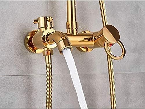 Ensemble de douche doré avec mitigeur cascade et douchette 3 voies - 6