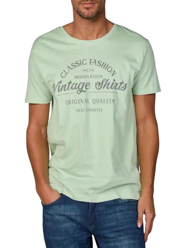 riverso Tshirt Herren Baumwolle Regular Fit RIVLeon Rundhals Kurzarm Sommer Tee Shirt Print, Größe:L, Farbe:Grün (NJD) – Ansicht 1