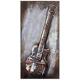 Empire Art Direct Electric Guitar Mixed Media Iron Hand Painted Dimensional Wall Art, 48' x 24' x 2.8', Ready to Hang