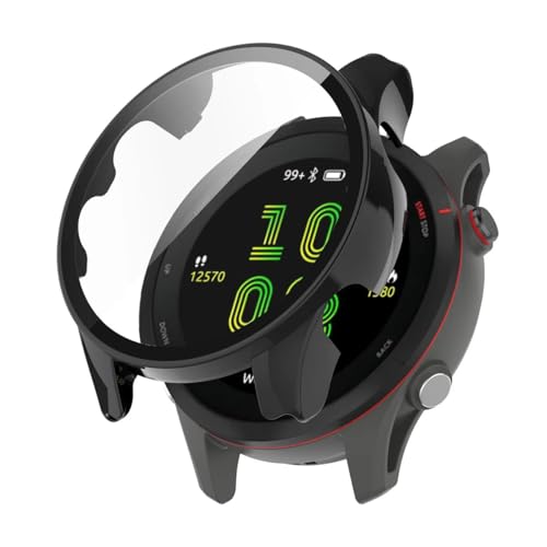 Capa full case com película compatível com Garmin Forerunner 255 ou 255 Music Cor:Preta