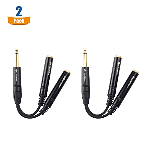 Cable splitter 6.35mm TS macho a 2x TS hembra 2 unidades miniatura 2