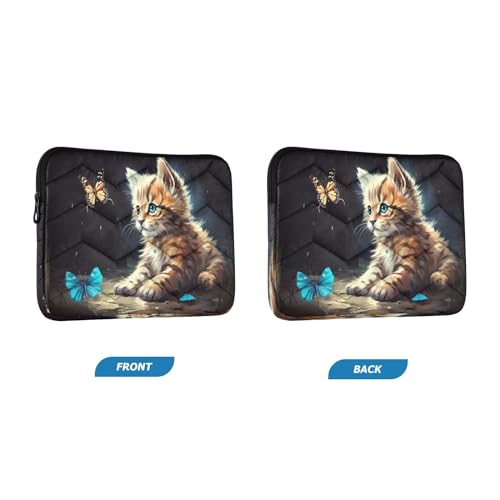 Funda Laptop Cute Cat Butterfly 13-14 Pulgadas Impermeable miniatura 2
