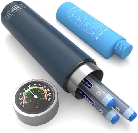 DISONCARE Insulin-Kühltasche für 1-3 Pens, mechanischer Temperaturanzeige, hält 2–8 °C über 24H, TSA medikamenten Kühlbox für Reisen mit Diabetes mit QR Medizinische Aufkleber (Dun