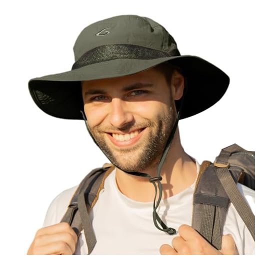 TOP-EX XL/XXL Wide Brim Sun Hat for Men Women - UPF 50 Sun Protection, Waterproof, Adjustable & Breathable for Outdoor Adventures, Hiking, Fishing, and Safari - Lightweight Packable Green