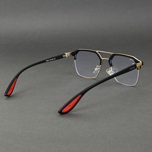 Image of GYNK Square Frame Sunglasses for Men | Premium Metal Frame Sunglasses | Fashion Eyewear for Driving, Travel, Riding, Outdoor Activities, Beach & Daily Wear
