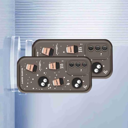 Image of Compatible for Samsung Galaxy A36 5G Cute Fun 3D Ball Cartoon Coffee Liquid Silicone Soft Case Phone Case Back Cover for Samsung Galaxy A36 5G (Brown)