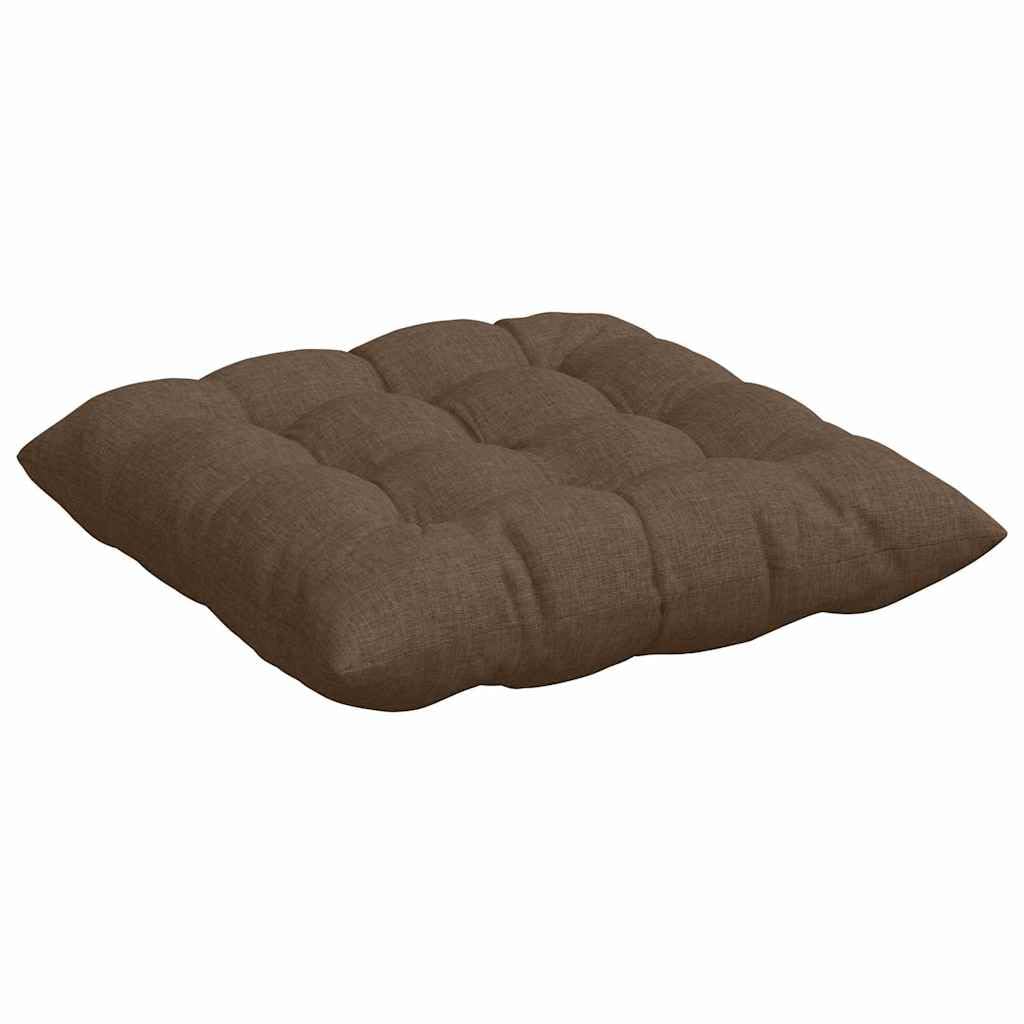 Sitzkissen 4 Stück Braun Stoff 40 x 40 x 6 cm mit rutschfesten Bindebändern, waschbare Stuhlkissen ergonomisch für Esszimmer, Büro, Balkon, Terrasse und Garten