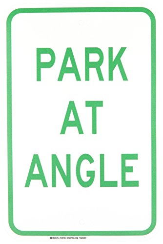 Panneau de signalisation Park at Angle Brady 45x30 cm vert et blanc