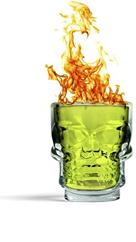 Circleware Skull Face Heavy Base Whiskey Shot Glasses, Set Of 6 Party Home Entertainment Dining Beverage Drinking Glassware For Brandy, Liquor, Bar Decor, Jello Cups, 1.7 Oz, Fun Shooters, 1.75 Oz, #TOP7