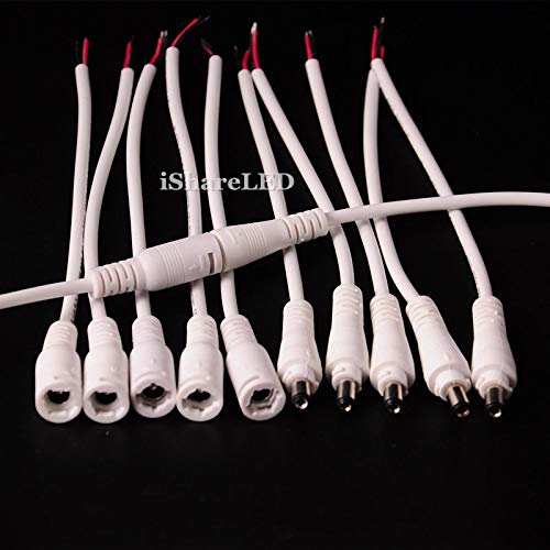 Wiring Connecting Terminals - 100 Pairs Male & Female DC LED Connector White for LED Strip Ceiling Panel Ligh