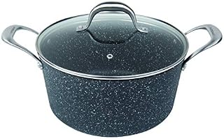 Masterpan MP-131 5QT Ultra Non-Stick Cast Aluminum Stock Pot with Glass Lid, Aluminium, 5 quarts, Granite Series