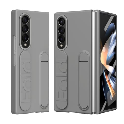 Coque Samsung Galaxy Z Fold 4 grise avec protège-écran et béquille