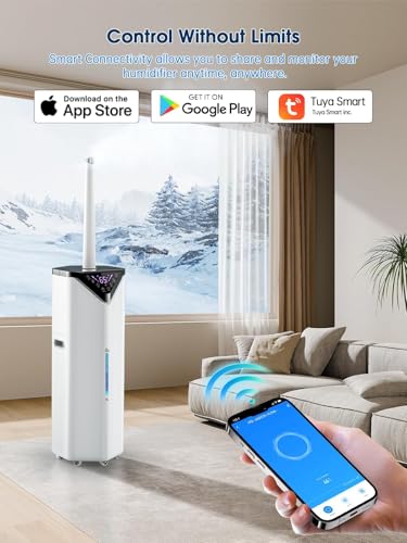 Image of 19L /5Gal Humidifiers for Bedroom Large Room 2800 sq ft, Quiet Humidifiers for Large Room, Floor Humidifier with 3 Mist Mode & Auto 180Mist Tube for Home Whole House School Office Commercial Plants