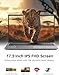 Tivique 17.3 inch Laptop with 12th Quad-Core N95 Processor up to 3.4GHz (Beat N5205/N5095) 16GB RAM DDR4 512GB M.2 SSD Laptops, Support WiFi 5, BT5, USB3.2, HDMI,Type-C,1080 FHD, 6000mAh Long-Battery