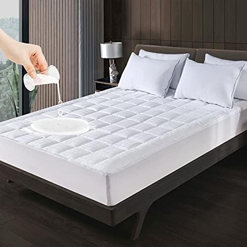 Mattress Pad Cover Queen Size Cooling Mattress Topper Pillow Top Cotton Upper Layer with Polyester Fill Quilted Fitted Mattress Protector 8"-21" Deep Pocket…