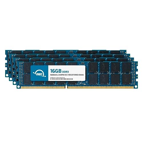 OWC 64GB (4x16GB) DDR3 1600 PC3-12800 CL11 2Rx4 240-pin 1.5V ECC Registered DIMM Memory RAM Module Upgrade Kit for Select Workstations or Servers