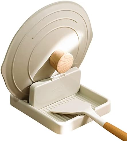 Spoon Rest with Lid Holder for Stove Top, SYOUACEND Spoon Holder for Kitchen Counter Utensil Rest Pot Lid Holder Ladle/Spatula/Tongs/Forks Holder Organizer, Kitchen Gadgets Accessories for Cooking