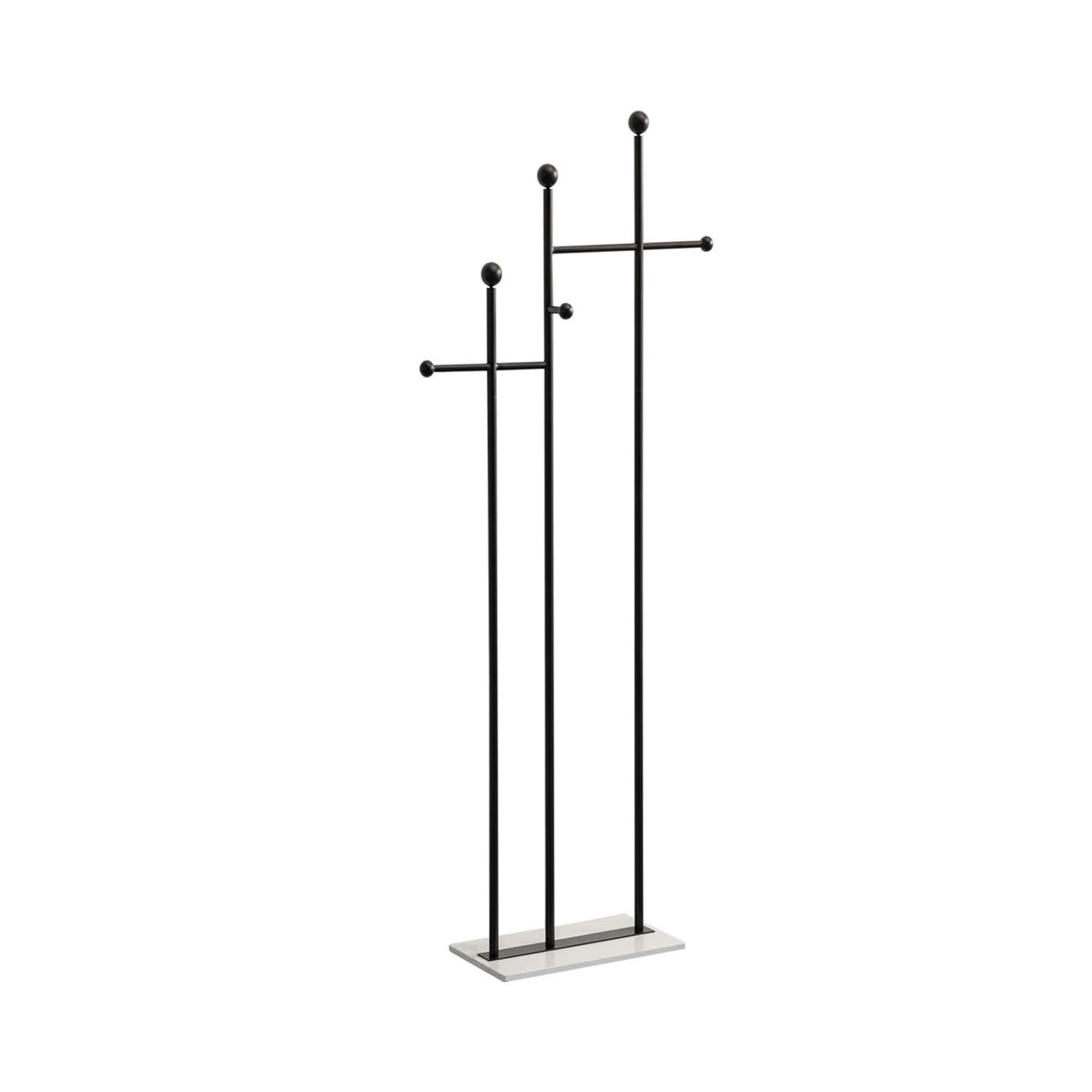 Dh2yjnbf3 Standing Coat Rack Freestanding With Marble Base Heavy Duty Standing Clothing With 7 Hooks For Hanging Scarf, Bag, Jacket Hallway(Black)