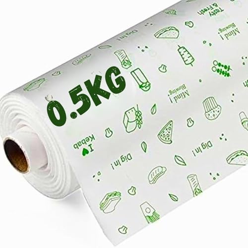 Image of Food Wrapping Paper Roll for Kitchen - 50 Mtr /500 Gram Non-Stick Butter Paper & Parchment Paper for Baking, Air Fryer & Roti Wrap | Eco-Friendly & Food Grade Foil Paper Alternative
