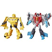 Transformers Toys Heroes and Villains Bumblebee and Starscream 2-Pack Action Figures - for Kids Ages 6 and Up, 7-inch