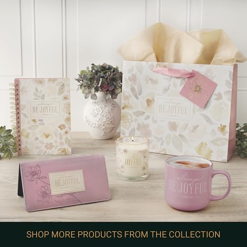 Bolsa tote de lona natural para mujeres de Christian Art Gifts con versículo bíblico inspirador y correas para hombro de cuero vegano miniatura 6