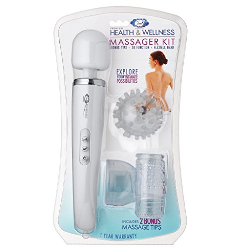 Cloud 9 Novelties Rechargeable Power Wand Massager Kit, 2 Soft Flexible Tips #TOP1