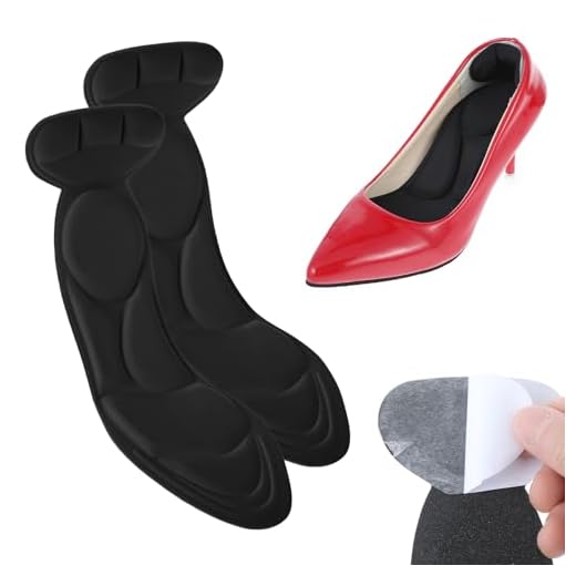 HJZHII Plantillas para zapatos de mujer, plantillas para zapatos demasiado grandes, zapatos de tacón alto, plantillas autoadhesivas para mujer, plantillas para protección del talón, almohadillas para