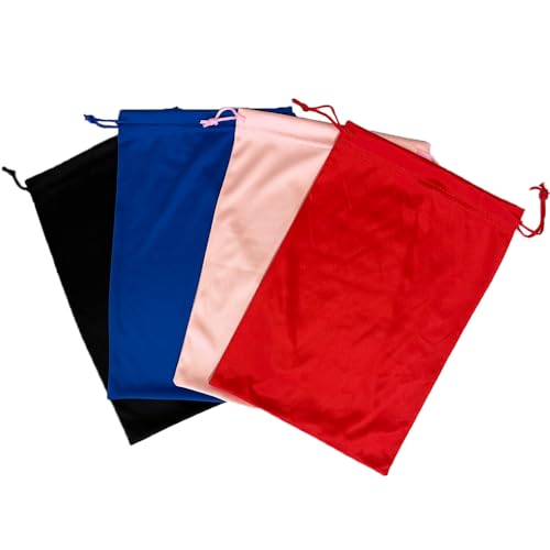 Image of 4 Pieces Ski Goggle Bag Microfiber Drawstring Pouch Snow Goggle Protection Bag Soft Storage Case Pouch, 7x10.6 Inch