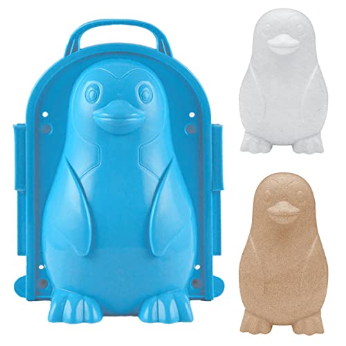 Holady Penguin Snow Mold and Sand Mold,Outdoor Activities Lovely 3D Penguin Shape Snow and Sand Playing Mold for Kids Adults Outdoor Toy and Beach Toy and Snow Toy (Penguin Shape)-Blue