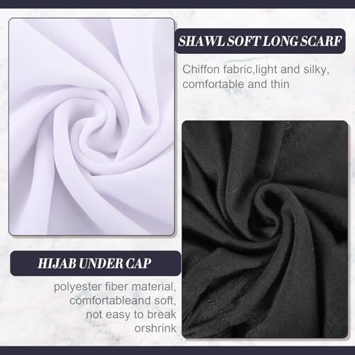 Save 13% on 2 Pcs Women Chiffon Hijab with Tie Back Under Cap