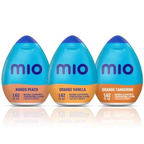 Image of Mio Energy Water Enhancer Variety Pack, 1.62 fl oz, 3 Flavors (Mango Peach, Orange Vanilla, Orange Tangerine) with Caffeine and B-Vitamins, Zero Sugar
