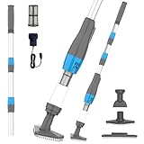 PoolyPoly Pool Vacuum Cleaner, 3 in 1 Electric Pool Hoover with Length Adjustable Handle, Rechargeable Vacuum for Spas, Hot Tubs, Small Pools, 90 Minutes Running Time, Grey