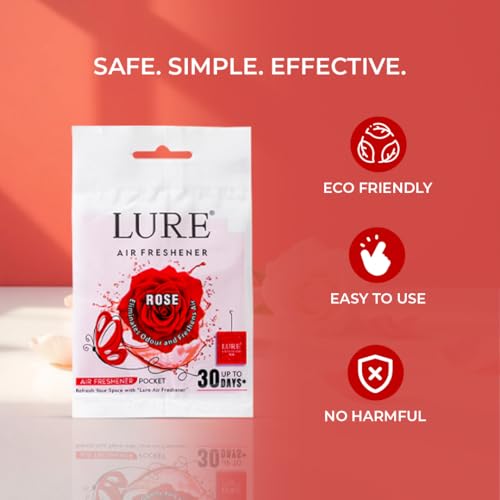 Image of LURE Gel Pocket Air Freshener For Bathroom, Toilet, Home | Germ Protection | Last Upto 30 Days - Rose 10 Gm (Pack Of 6)