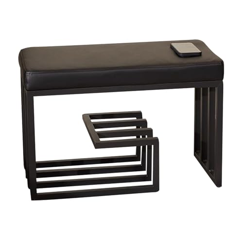 Banc à chaussures entrée étagère rangement compacte structure métal assise - 2