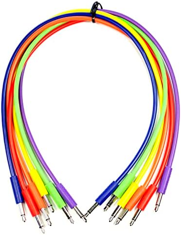 Heinakroon Slimline Multi-Colored CV Patch Cables Eurorack Modular Patch Leads, 6-Pack (11.8")